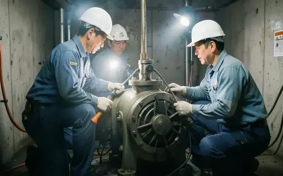 夜間緊急修理作業