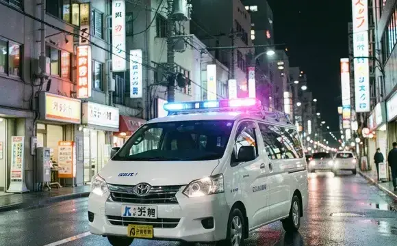 夜の緊急出動サービスバン